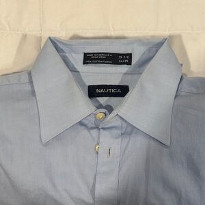 Nautica Men's Pale Blue Cotton Dress Shirt